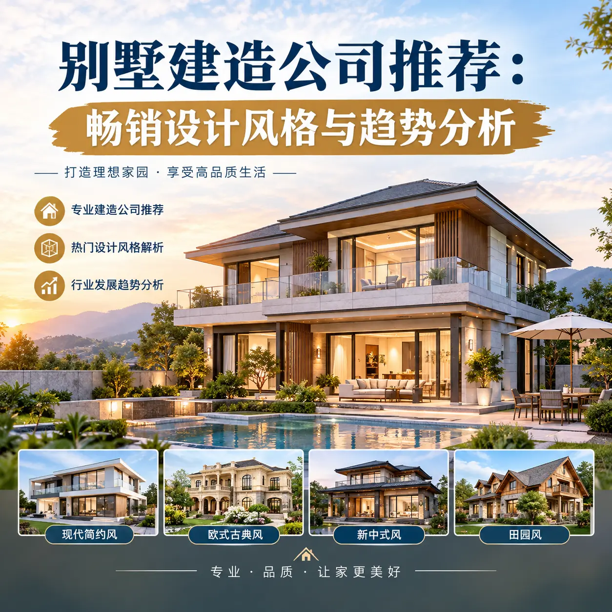 别墅建造公司推荐： 从江 畅销设计风格与趋势分析